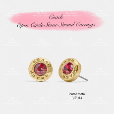 [美國代購 23/11] Coach Open Circle Stone Strand Earrings