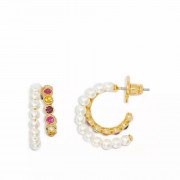 Kate Spade Pearl Caviar Double Hoop Earrings