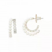 Kate Spade Pearl Caviar Double Hoop Earrings