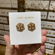 Tory Burch Milgrain Hex Stud Earrings