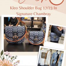 Coach Kleo 17/ Kleo 23 Shoulder Bag in signature chambray