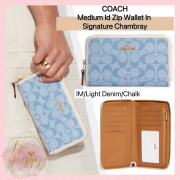 COACH Medium Id Zip Wallet In Signature Chambray