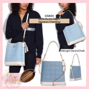 COACH Mollie BUcket Bag In SIgnature Chambray