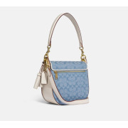 COACH Kleo Shoulder Bag 23 In Signature Chambray (IM/Light Denim/Chalk)