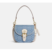 COACH Kleo Shoulder Bag 23 In Signature Chambray (IM/Light Denim/Chalk)