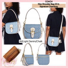 COACH Kleo Shoulder Bag 23 In Signature Chambray (IM/Light Denim/Chalk)