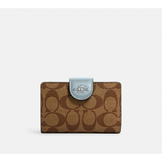 COACH Medium Corner Zip Wallet In Signature Canvas