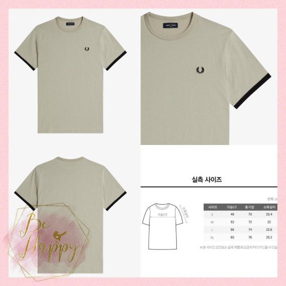 韓國代購 Fred Perry 圓領Tee  #FP215