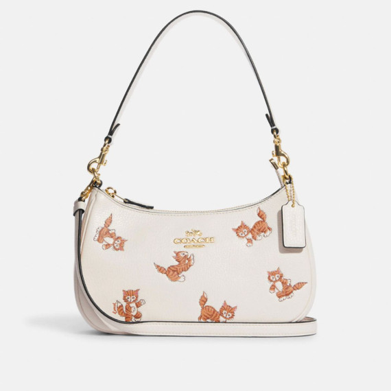  [美國代購] COACH Teri Shoulder Bag With Dancing Kitten Print