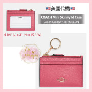 [美國代購] COACH Mini Skinny Id Case [Gold/WATERMELON]