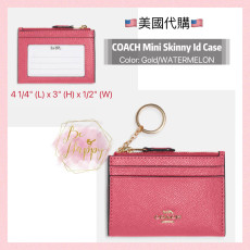 [美國代購] COACH Mini Skinny Id Case [Gold/WATERMELON]