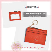 [美國代購] COACH Mini Skinny Id Case [Gold/Mango]