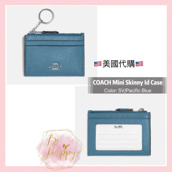 [美國代購] COACH Mini Skinny Id Case [SV/Pacific Blue]