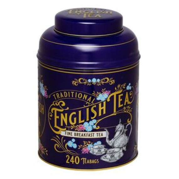 英國New English Teas Vintage Victorian Black Tea Caddy皇家紫色鐵罐(240包)