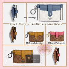 [美國代購] COACH Attachment Card Case In Signature Canvas