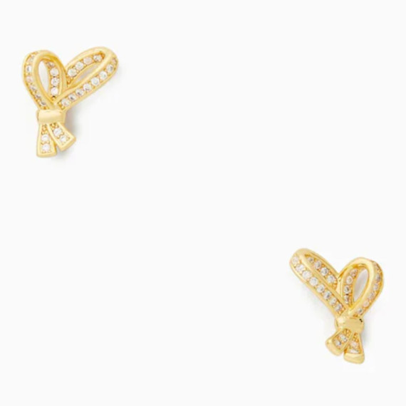 [美國代購] Kate spade ♠️ All Tied Up Pave Studs - Clear/Gold