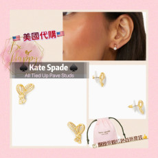 [美國代購] Kate spade ♠️ All Tied Up Pave Studs - Clear/Gold