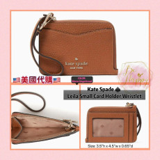 Kate Spade ♠️ Leila Small Card Holder Wristlet - Warm Gingerbread