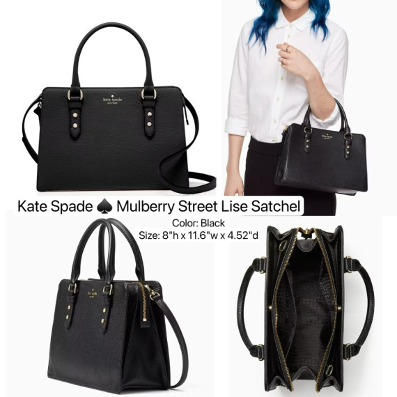 Kate spade ♠️ Mulberry Street Lise Satchel - Color: Black