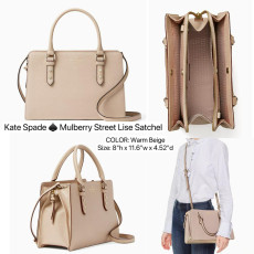 Kate spade ♠️ Mulberry Street Lise Satchel - Color: Warm Beige