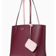 Kate Spade ♠️ Ava Reversbile Tote 雙面兩用袋（加附coin purse) - Color: Deep Berry