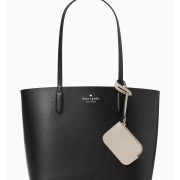 Kate Spade ♠️ Ava Reversbile Tote 雙面兩用袋（加附coin purse) - Color: Black