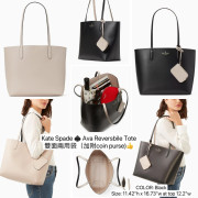 Kate Spade ♠️ Ava Reversbile Tote 雙面兩用袋（加附coin purse) - Color: Black