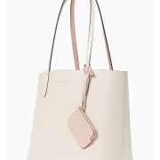 Kate Spade ♠️ Ava Reversbile Tote 雙面兩用袋（加附coin purse) - Color: Parchment