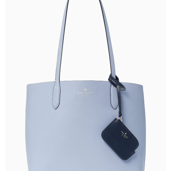 Kate Spade ♠️ Ava Reversbile Tote 雙面兩用袋（加附coin purse) - Color: Flower Blue