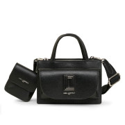 [美國代購] Karl Lagerfeld Paris Mini Leather Top Handle Bag - Color: Black