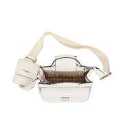 [美國代購] Karl Lagerfeld Paris Mini Leather Top Handle Bag - Color: Winter White