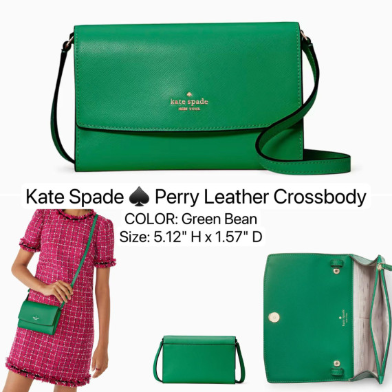 Kate spade ♠️ Perry Leather Crossbody - Color: Green Bean