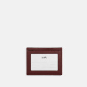 COACH Slim Id Card Case In Signature Chambray - Color: Brass/Wine