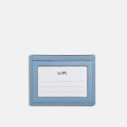 COACH Slim Id Card Case In Signature Chambray - Color: Silver/Light Blue