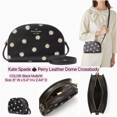 Kate Spade ♠️ Perry Leather Dome Crossbody - Color: Black Multi/W