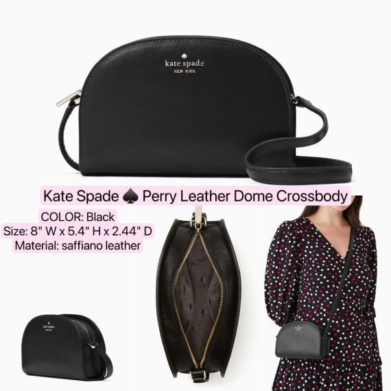 Kate Spade ♠️ Perry Leather Dome Crossbody - Color: Black