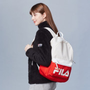 [韓國代購] FILA Color Blocking Coat Backpack #FL921 - Color: Orange Red