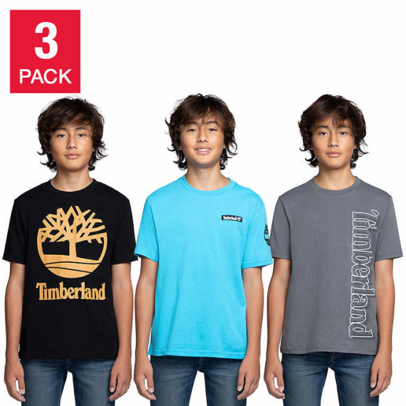 Timberland 中童純棉 LOGO T-SHIRT (1組3件)