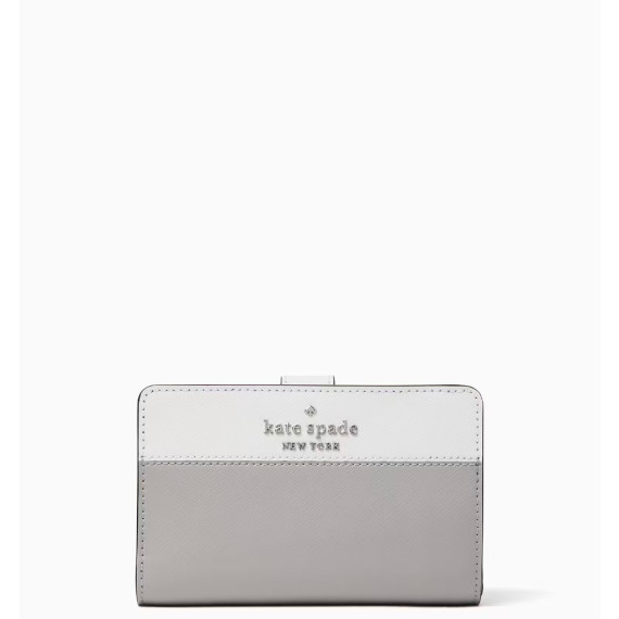 Kate Spade ♠️ Staci Medium Compact Bifold Wallet - Color: Nimbus Grey Multi