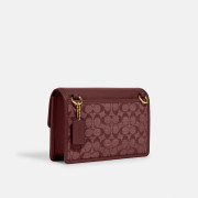 [美國代購] COACH Turner Flap Crossbody In Signature Chambray - Color: Brass/Wine