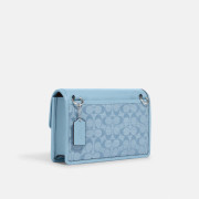 [美國代購] COACH Turner Flap Crossbody In Signature Chambray - Color: Silver/Light Blue