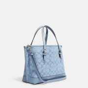 COACH Mollie Tote 25 in Signature Chambray - Color: Silver/Comflower Multi