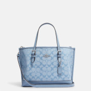 COACH Mollie Tote 25 in Signature Chambray - Color: Silver/Comflower Multi