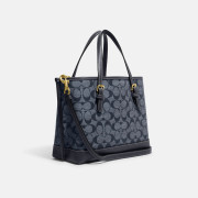 COACH Mollie Tote 25 in Signature Chambray - Color: Gold/Denim Multi