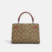 COACH Mini Lane Top Handle In Signature Canvas - Color: Gold/Black Multi