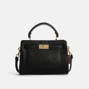 COACH Mini Lane Top Handle In Signature Canvas - Color: Gold/Black Multi