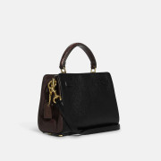 COACH Mini Lane Top Handle In Signature Canvas - Color: Gold/Black Multi