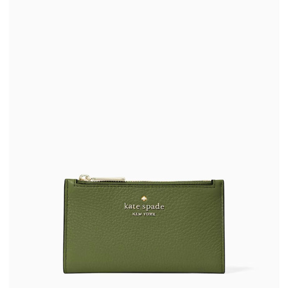 Kate Spade ♠️ Leila Small Slim Bifold Wallet - Color: Kelp Forest