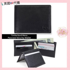 [美國代購] Timberland Mens 100% Leather  Passcase Security Wallet - Color: Black