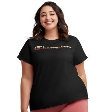 [美國代購] Champion Women's Plus Size Classic Graphic Tee - Color: Black